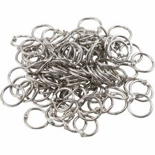 Charles Leonard Multipurpose Book Rings 0.5" Diameter - Round - Silver - Steel - 100 / Box