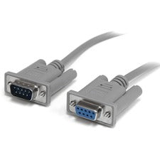 StarTech.com Serial Null Modem Cable 10 ft Serial Data Transfer Cable for PC, Modem, Printer - First End: 1 x 9-pin DB-9 Serial - Female - Second End: 1 x 9-pin DB-9 Serial - Male - 28 AWG - Gray - 1 Each