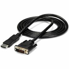 StarTech.com DisplayPort to DVI Cable 6 ft DisplayPort/DVI-D Video Cable Adapter for Video Device, HDTV, Projector, TV, Monitor, Workstation, Desktop Computer, Notebook, Docking Station - First End: 1 x 20-pin DisplayPort 1.2 Digital Audio/Video - Male -
