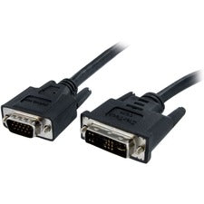 StarTech.com DVIVGAMM10 10 ft DVI to VGA Display Monitor Cable 10 ft DVI/VGA Video Cable for Monitor, Video Device, PC, MAC, Flat Panel Display - First End: 1 x 17-pin DVI-A Analog Video - Male - Second End: 1 x 15-pin HD-15 - Male - 28 AWG - Black - 1 Ea