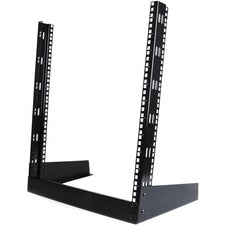 StarTech.com Open Frame 2 Post Rack For LAN Switch, Patch Panel, Server, A/V Equipment, Router, Switch - 12U Rack Height x 19" Rack Width - Rack-mountable - 2 Post - Black - Steel - 110.23 lb Maximum Weight Capacity - TAA Compliant