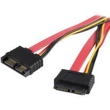 StarTech.com Slimline SATA Extension Cable 1.67 ft SATA Data Transfer Cable - First End: 1 x SATA - Male - Second End: 1 x SATA - Female - Extension Cable - Red - 1 Each