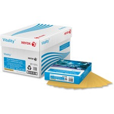Xerox Vitality Multipurpose Pastel Paper Letter - 8 1/2" x 11" - 20 lb Basis Weight - Jam-free - Goldenrod - 500 / Ream