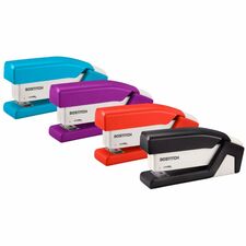 Bostitch InJoy Spring-Powered Antimicrobial Compact Stapler Staples Upto 20 Sheet - Holds Upto 105 Staple - Half Strip - Staple Size: 0.25" - Assorted - 1 Each