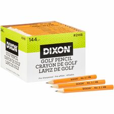 Dixon Pre-sharpened Wood Golf Pencils #2 - Yellow Wood Barrel - 144 / Box