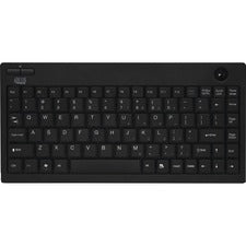 Adesso Wireless Mini Trackball Keyboard Wireless Connectivity - RF - 30 ft - 2.40 GHz - USB Interface - 87 Key(s) - Windows Key Hot Key(s) - English (US) - Computer, Monitor, Tablet, Kiosk - Trackball - Windows - Membrane Keyswitch - AA Battery Size Suppo