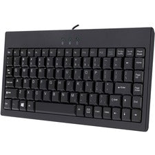 Adesso Mini Keyboard (Black) Cable Connectivity - USB Interface - 87 Key(s) - Windows Key Hot Key(s) - Windows Vista, Windows 2000, Windows XP, Windows 10, Windows 8, Windows 7 - English, French - Point of Sale (POS), Desktop Computer, Notebook, Kiosk - P
