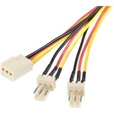 StarTech.com 12in TX3 Fan Power Splitter Cable For CPU Fan - 1 ft Cord Length - TX3 / TX3 - 1 Each