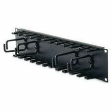 APC by Schneider Electric 2U Patch Cord Organizer Cable Manager - Black - 2U Rack Height - 1 Each