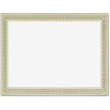 Geographics Flourish Gold Foil Award Certificates 24 lb Basis Weight - 8.5" Width x 11" Length - Inkjet, Laser Compatible - White Border - Parchment Paper - 12 / Pack