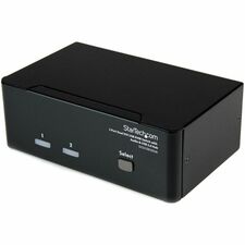 StarTech.com 2 Port Dual DVI USB KVM Switch with Audio & USB Hub 2 Computer(s) - QXGA - 2048 x 1536 - 6 x USB - Desktop - TAA Compliant