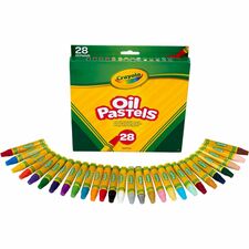 Crayola Jumbo 28 Oil Pastels Apricot, Black, Blue, Green Blue, Blue-violet, Brown, Gray, Green, Metallic Silver, Orange, Peach, ... - 28 / Set