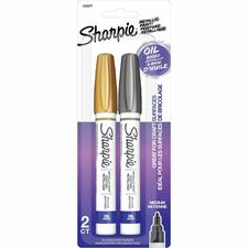 Sharpie Oil-Based Paint Marker Medium Marker Point - Metallic Gold, Metallic Silver Ink - Oil Based - 2 / Pack