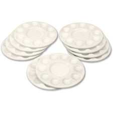 Creativity Street Round Paint Trays Classroom - White - Plastic - 10 / Pack