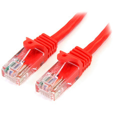 StarTech.com 30 ft Red Snagless Cat 5e UTP Patch Cable 30 ft Category 5e Network Cable - First End: 1 x RJ-45 Network - Male - Second End: 1 x RJ-45 Network - Male - Patch Cable - Red - 1 Each