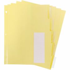 Business Source Buff Stock Ring Binder Indexes 5 x Divider(s) - Blank Tab(s) - 5 Tab(s)/Set - 2" Tab Width - 8.5" Divider Width x 11" Divider Length - Letter - 3 Hole Punched - Buff Buff Paper Divider - Clear Tab(s) - Tear Resistant, Reinforced Edges, Pun