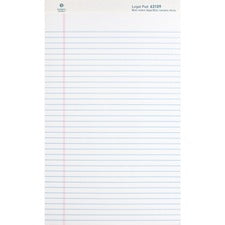 Business Source Writing Pads 50 Sheets - 0.34" Ruled - 16 lb Basis Weight - Legal - 8 1/2" x 14" Sheet Size - White Paper - Micro Perforated, Easy Tear, Sturdy Back - 1 Dozen