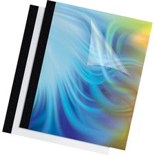 Fellowes Thermal Presentation Covers 11" Height x 8.5" Width x 0.1" Depth - 62.5 mil Maximum Capacity - 15 x Sheet Capacity - Rectangular - Black, Clear - Polyvinyl Chloride (PVC) - 10 / Pack