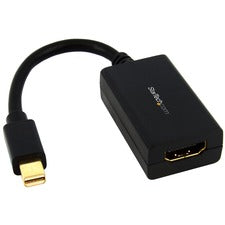 StarTech.com Mini DisplayPort to HDMI Video Adapter Converter 1 x 20-pin Mini DisplayPort 1.2 Digital Audio/Video - Male - 1 x 19-pin HDMI 1.4 Digital Audio/Video - Female - Gold Connector - Black - 1 Each