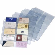 Cardinal® EasyOpen Card File Binder Refill Pages 12" Height x 0.1" Width x 9.5" Length - 10 x Page, 200 x Card Capacity - For Letter 8 1/2" x 11" Sheet - Ring Binder - Rectangular - Clear - Polypropylene - 10 / Pack