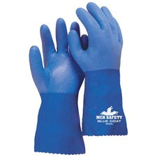 MCR Safety Blue Coat Seamless Gloves Large Size - Blue - Seamless - 2 / Pair