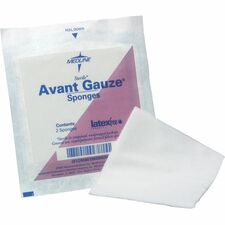 Medline Four-ply Sterile Gauze Nonwoven Sponges 4 Ply - 3" Width x 3" Length - White - 40 / Box