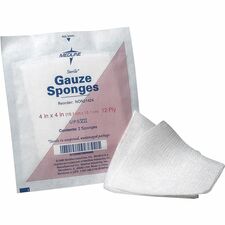 Medline Sterile 12 Ply Cotton Gauze Sponges 12 Ply - 4" Width x 4" Length - White - 50 / Box