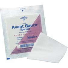 Medline Avant Nonsterile Gauze Nonwoven Sponges 4 Ply - 4" Width x 4" Length - White - 200 / Box