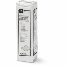 Medline Caring Non-sterile Gauze Sponges 12 Ply - 2" Width x 2" Length - White - 200 / Box