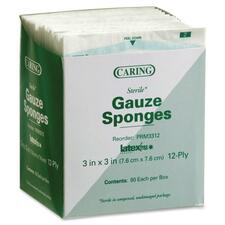 Medline Sterile Gauze Sponges 12 Ply - 3" Width x 3" Length - White - 80 / Box