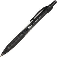 Integra 82952 Retractable Ballpoint Pens Fine Pen Point - Retractable - Black Ink - Black, Transparent Barrel - 1 Dozen