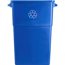 Genuine Joe 23 Gallon Recycling Container 23 gal Capacity - Rectangular - 30" Height x 22.5" Width x 11" Depth - Blue, White - 1 Each