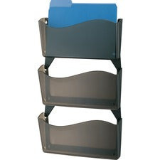 Officemate Unbreakable Wall Files 26.50" Height x 13.25" Width x 3" Depth - Unbreakable - Smoke - Plastic - 3 / Box