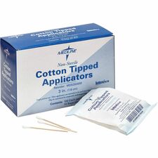 Medline Nonsterile Cotton-Tip Applicators 3" Length - White - 1000 / Box