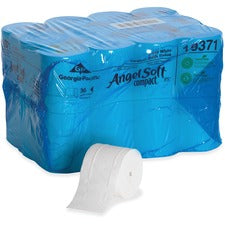 Angel Soft Professional Series Compact Premium Embossed Toilet Paper 2 Ply - 3.85" Width x 4.05" Length - 750 Sheets/Roll - 4.75" Roll Diameter - 1/2" Core - White - 36 Rolls Per Carton - 36 / Carton