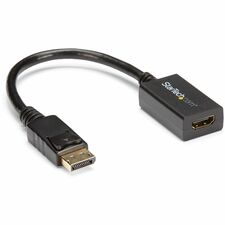 StarTech.com - DisplayPort to HDMI Converter 1 x 20-Pin DisplayPort 1.2 Digital Audio/Video - Male - 1 x 19-pin HDMI Digital Audio/Video - Female - 1920 x 1200 Supported - Black - 1 Each