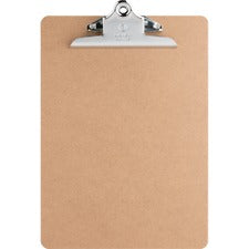 Business Source Hardboard Clipboard Standard - 9" x 12 1/2" Sheet Size - Hardboard - Brown - 1 Each