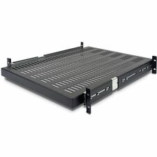 StarTech.com 19" Adjustable Sliding Server Rack Cabinet Shelf 2U Rack Height x 19" Rack Width - Black - Cold-rolled Steel (CRS) - 50 lb Maximum Weight Capacity - TAA Compliant