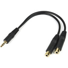 StarTech.com Stereo Splitter Cable - Phono Stereo 3.5mm (M) - Phono 2x Stereo (F) - 6in 6" Mini-phone Data Transfer Cable for Headphone - First End: 1 x Mini-phone Stereo Audio - Male, Stereo Audio - Male - Second End: 2 x Mini-phone Stereo Audio - Female