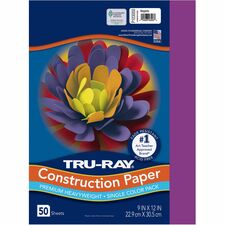 Tru-Ray Construction Paper Project, Bulletin Board - 12" Width x 9" Length - Magenta - Sulphite - 50 / Pack