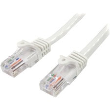StarTech.com 7 ft White Snagless Cat5e UTP Patch Cable 7 ft Category 5e Network Cable - First End: 1 x RJ-45 Network - Male - Second End: 1 x RJ-45 Network - Male - Patch Cable - White - 1 Each