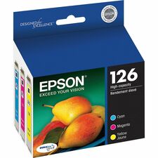 Epson DURABrite No. 126 Original Inkjet Ink Cartridge - Cyan, Magenta, Yellow - 3 / Pack Inkjet - Cyan, Magenta, Yellow - 1 Each