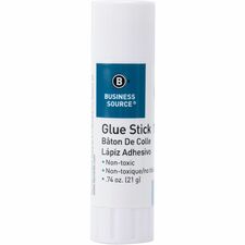 Business Source Glue Stick 0.74 oz - White - 1 Each