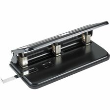 Business Source Heavy-duty 3-hole Punch 3 Punch Head(s) - 30 Sheet of 20lb Paper - 9/32" Punch Size - Steel - Black