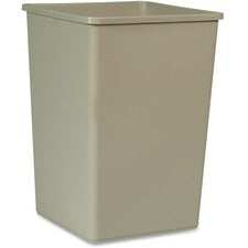 Rubbermaid Commercial Untouchable Square Container 35 gal Capacity - Square - Durable, Crack Resistant, Rugged, Compact - Plastic - Beige - 1 Each