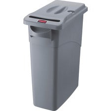 Rubbermaid Commercial Slim Jim Confidential Document Container w/Lid External Dimensions: 11" Width x 22" Depth x 25" Height - 16 gal - Lid Lock Closure - Gray - For Document - 1 Each