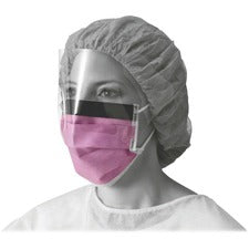 Medline Fluid-resistant Face Mask Cellulose - Purple - Fluid Resistant, Earloop Style Mask, Fog Resistant, Latex-free - 25 / Box
