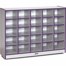 Jonti-Craft Rainbow Accents Toddler Single Storage 35.50" Height x 48" Width x 15" Depth - Durable, Laminated - Purple - Rubber - 1 Each
