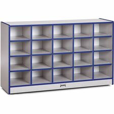 Jonti-Craft Rainbow Accents Toddler Single Storage 20 Compartment(s) - 29.50" Height x 48" Width x 15" Depth - Laminated, Chip Resistant - Blue - Rubber - 1 Each