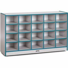 Jonti-Craft Rainbow Accents Toddler Single Storage 20 Compartment(s) - 29.50" Height x 48" Width x 15" Depth - Laminated, Chip Resistant - Teal - Rubber - 1 Each